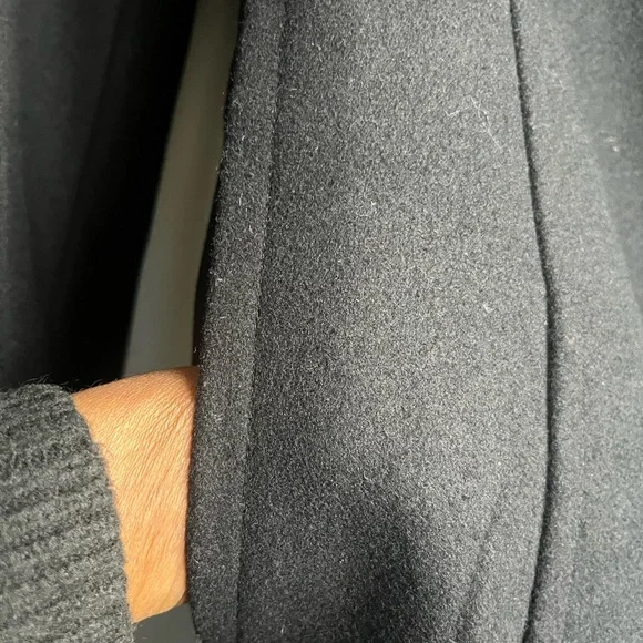 London Fog Black Belted Wool Wrap Coat Size Large. - Picture 10 of 16